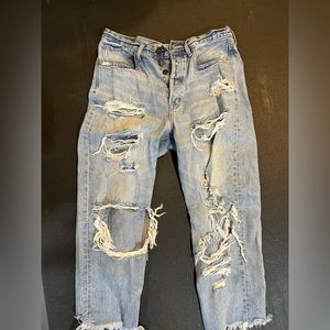 American Eagle high waisted ripped jeans